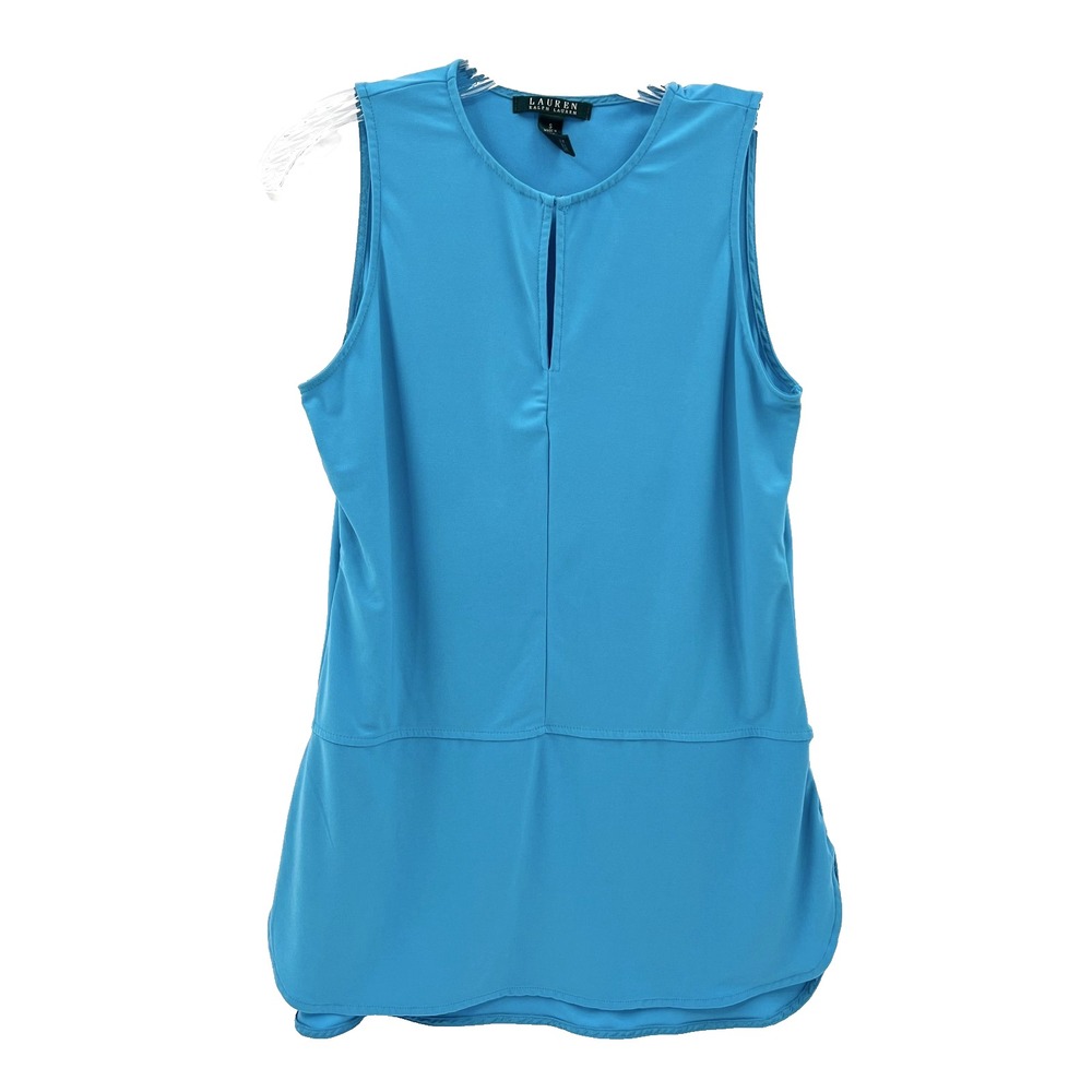 LAUREN RALPH LAUREN Women's Sz S Turquoise Polyester/Spandex Sleeveless Tank Top